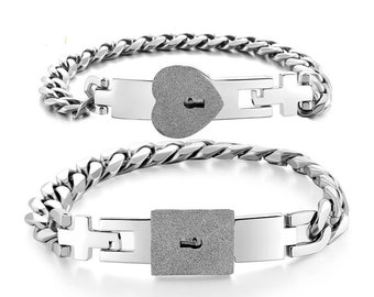 Couple Bracelet Lock and Key - Etsy