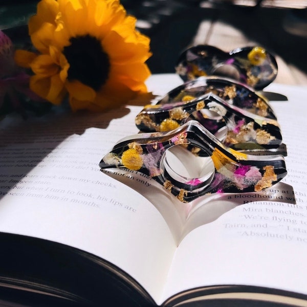 Book Page Holder · Obsidian · Floral Page Holder · Aesthetic Bookmark· Thumb Page Holder · Book Lover · Gift Idea · Customizable