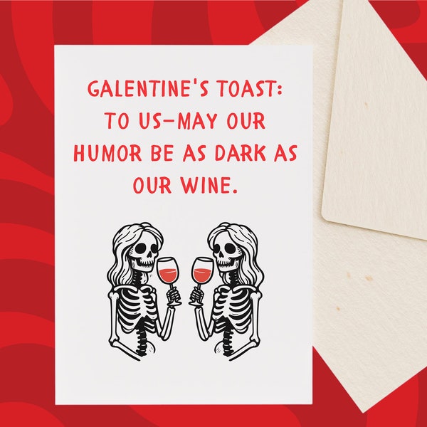 Funny Galentine's day Cards for Best Friend Valentines day cards for Friends Bestie gift Singles Friendship card Anti Valentines Day Wine
