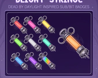 Blight syringe sub badges for Twitch/YouTube | DBD Dead by Daylight inspired | Twitch sub badges | Discord roles | Set of 10