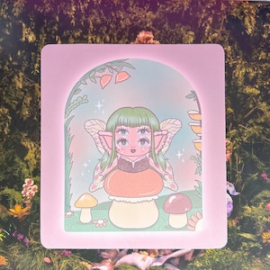 Impresión artística de portales, hada, fairycore, naturaleza, decoración de pared, regalo, kawaii, cottagecore, hongos, amor, regalo para ella