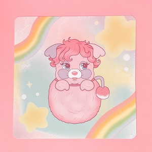 Party Popple art print, wall hanging, gift, popples, retro plush, dolls, 80s, nostalgia, pastel, kawaii, love