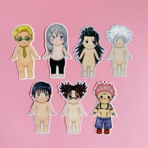 JJK boys vinyl stickers,sukuna, geto, gojo, kawaii,angel, stationary, jujutsu, anime, manga, gift for her, gift for him, mahito,choso