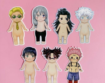 JJK boys vinyl stickers,sukuna, geto, gojo, kawaii,angel, stationary, jujutsu, anime, manga, gift for her, gift for him, mahito,choso
