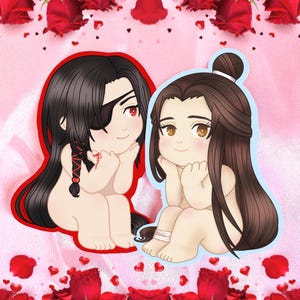 Hualian (TGCF) stickers, heaven, official's blessing, bl, manhua, angel, hua cheng, xie lian, stationery, decor, kawaii, aesthetic,