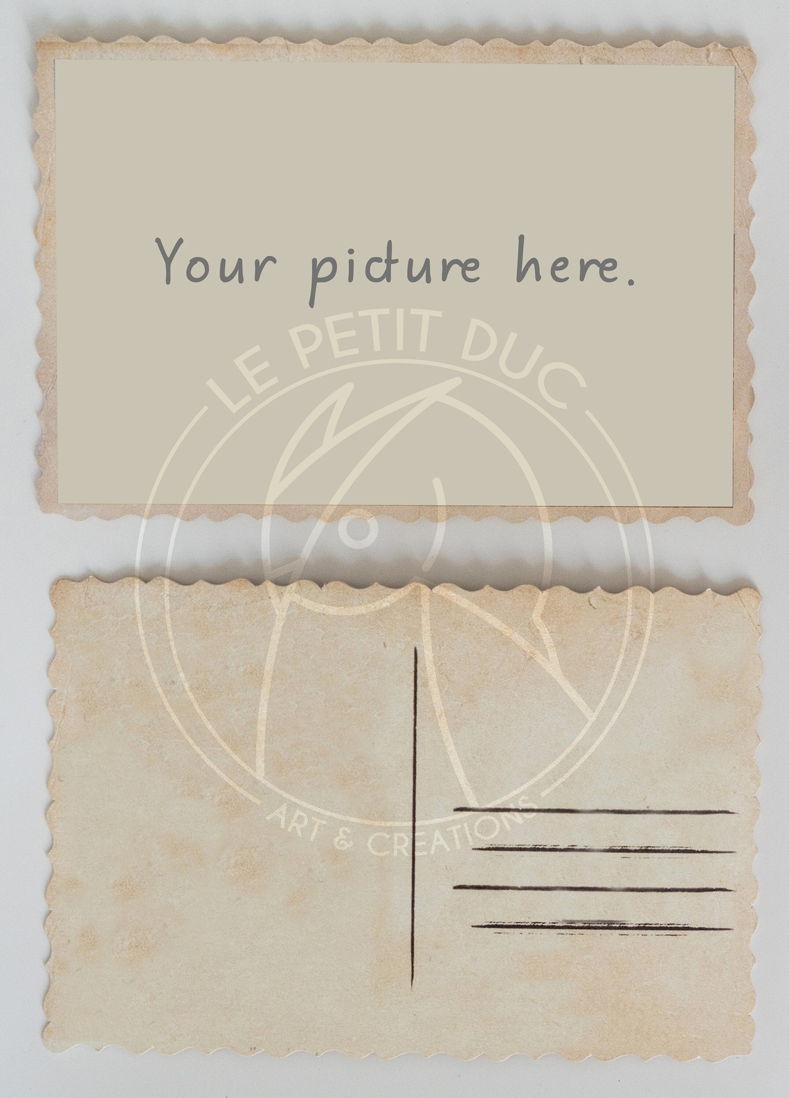 Customizable Vintage Postcards With Scalloped Edges Original Idea for - How To Cut Vintage Postcard Scalloped Edges