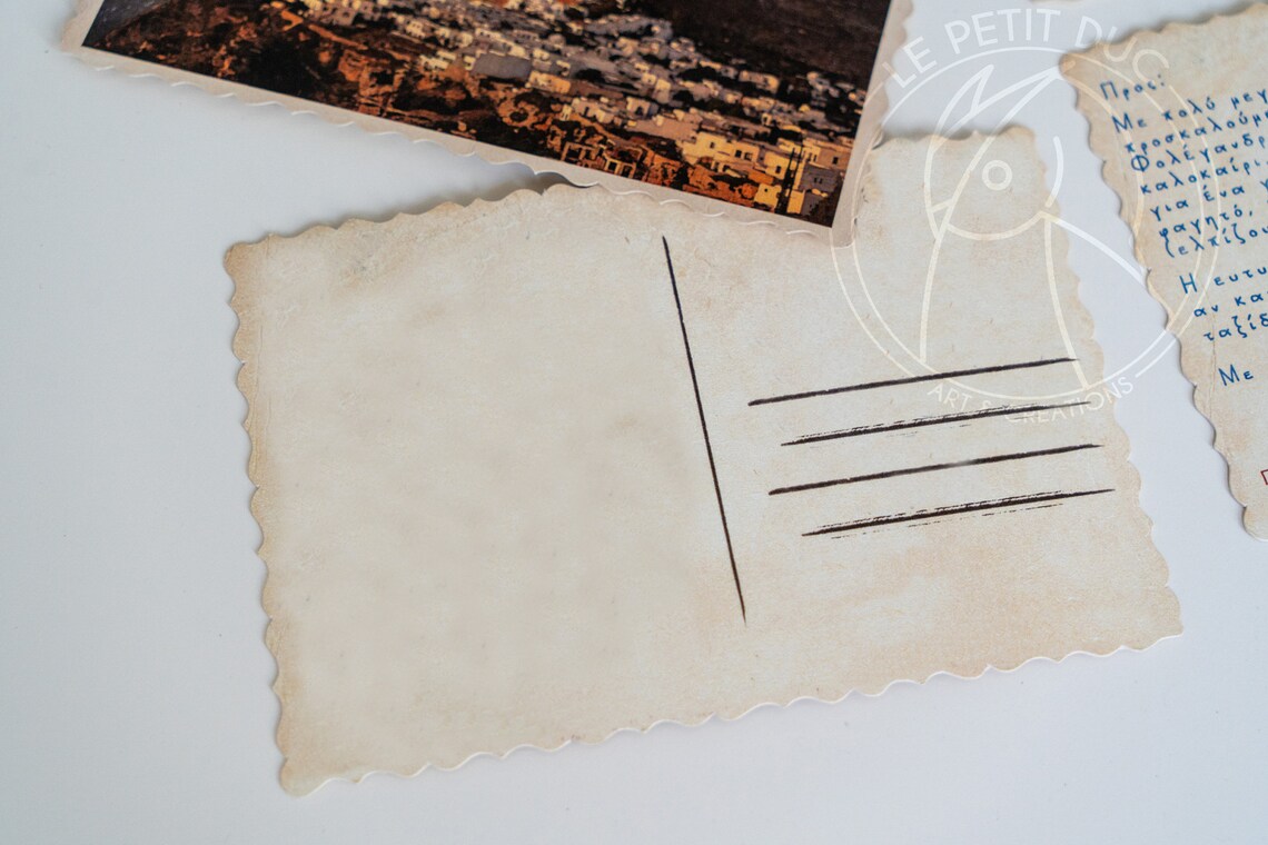 Customizable Vintage Postcards With Scalloped Edges Original Idea for - How To Cut Vintage Postcard Scalloped Edges