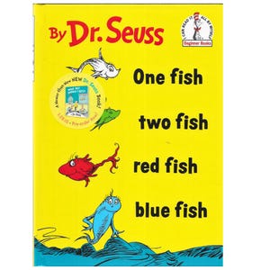 Dr. Seuss, Ein Fisch, zwei Fische Rote Fische, Blaue Fische – Hardcover Bilderbuch (1986)