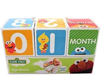 Sesame Street Age Blocks NEW Milestone Baby Infant Toddler Growing Play Toy  New in Package