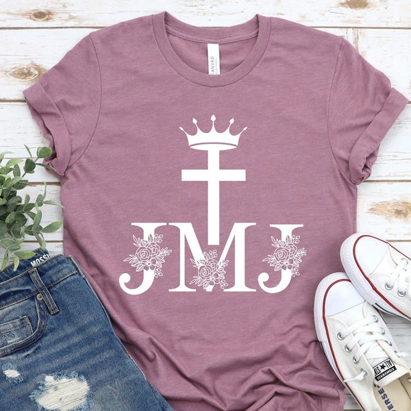 Jesus Mary Joseph, Holy Family t-shirt, JMJ tee, Catholic t-shirt, saint tee, Virgin Mary tee, saint Joseph tee, our lady tee, Jesus tee