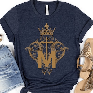 Virgin Mary Tee, Marian Tee, Catholic T-shirt, Devotion to Mary, Miraculous medal tee, Our lady, Catholic Women&#39;s Tee, Blessed mother tee