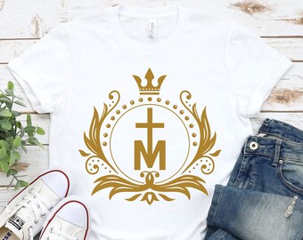 Virgin Mary T-shirt, Blessed Mother -T-shirt, Catholic T-shirt, Our Lady tee, miraculous medal tee, religious tee, fair tee, Women's t-shirt