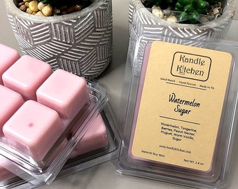 Watermelon Scented Soy Wax Melt | Melon Berry | Fruity Summer Fragrance for Home and Office | Flameless | Sugared Fruit Aroma | Natural Soy
