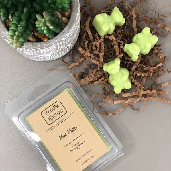 Mint Mojito Soy Wax Melts | Rum Mojito Cocktail Scented  | Lime, Mint, Refreshing Summer Fragrance | Flameless Wax, Wick Free