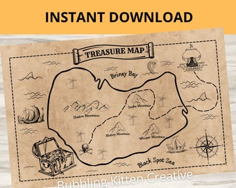 printable pirate map etsy