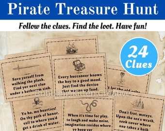 Pirate Treasure Hunt Game Clues for Party | Treasure Hunt for Kids | Pirate Games
