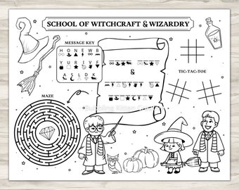 Witch & Wizard Party Game Activity Sheet | Magic Wizard School Printable Download