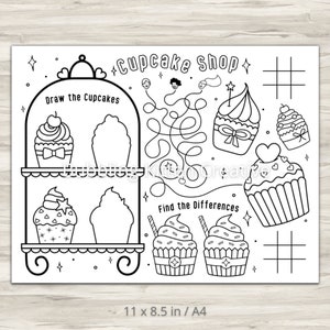 カップケーキ パーティー アクティビティ シート | お子様用カップケーキ バースデー パーティー ギフト (印刷可能)
