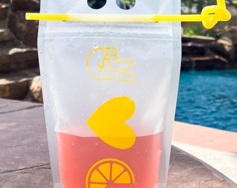 Drink Pouch - Adult Capri Sun Pouch - Pool, Beach, Party, Vacation, Bachelorette Drink Pouch