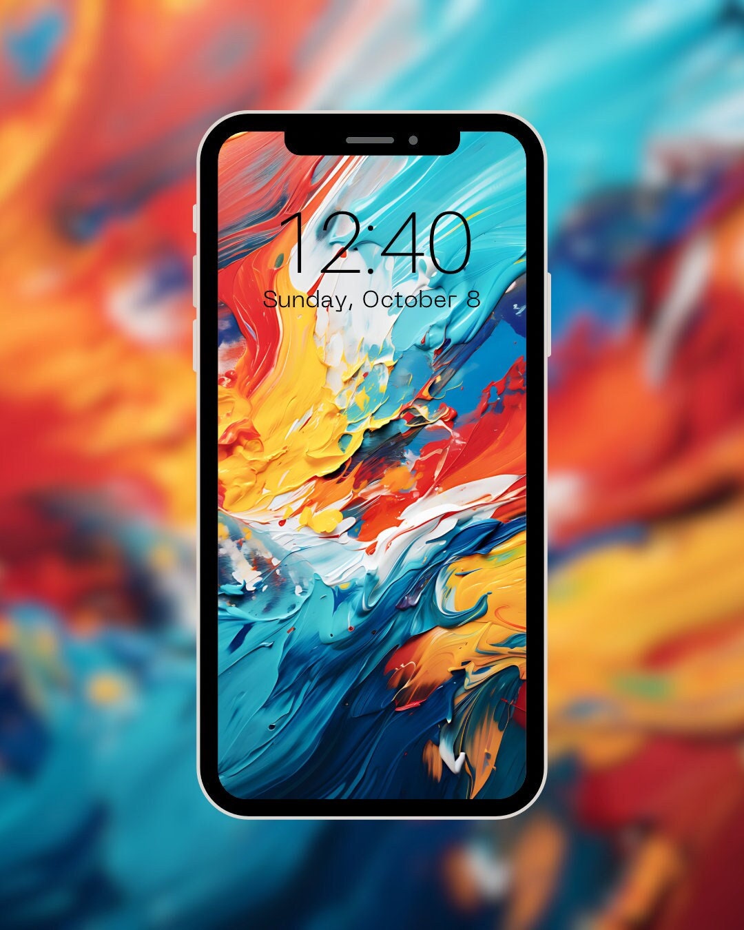 Fluid Art Oil Paint Digital Wallpaper for Iphone Android Etsy