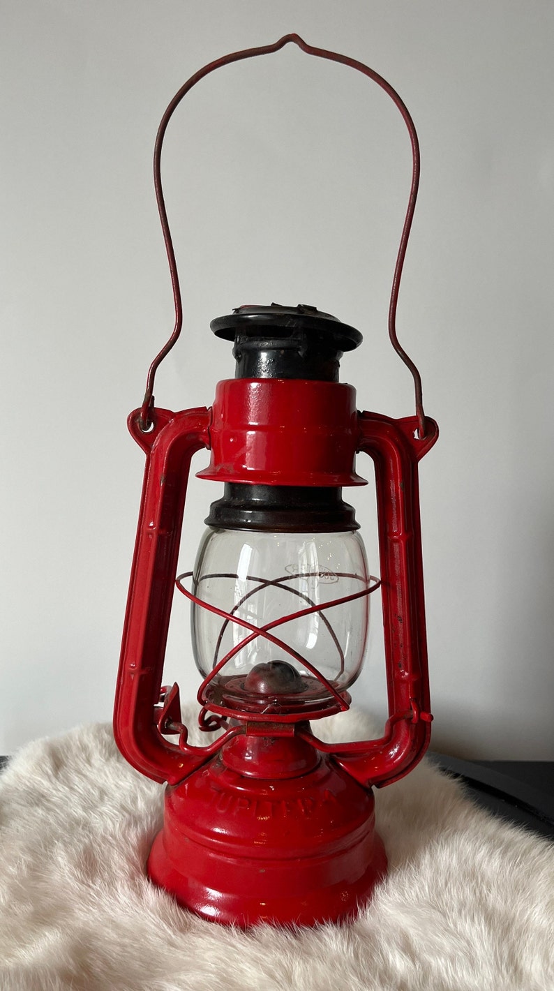 Vintage Jupiter Oil Lamp Red Dietz Kerosene Collectors Etsy Canada