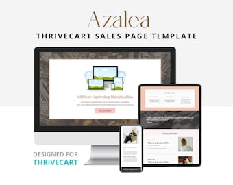 Thivecart-verkooppagina Thivecart-bestemmingspagina Sjabloon cursusverkooppagina, trechterpagina voor coaches en cursusmakers, vrouwelijke warme kleuren