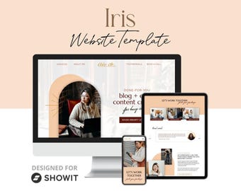 Szablon witryny dla dostawców usług + trenerów, szablon witryny Iris ShowIt, witryna jednostronicowa, prosty projekt witryny typu „przeciągnij i upuść”