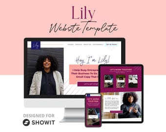 ShowIt Website Template, Website Template for Service Providers + Coaches, Easy Site, One Page Website, Simple Drag and Drop Website Design