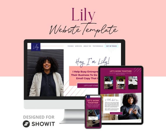 ShowIt Website Template, Website Template for Service Providers + Coaches, Easy Site, One Page Website, Simple Drag and Drop Website Design