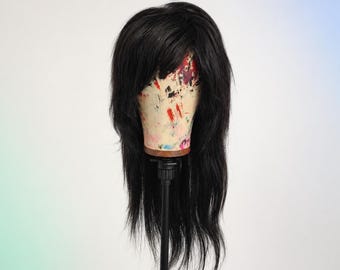 Black Human Hair Scene Wig, 26 Inch 13x6 Lace Front