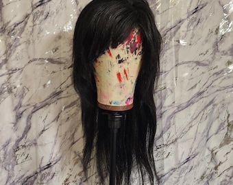 Black Human Hair 2000s Scene Queen Wig