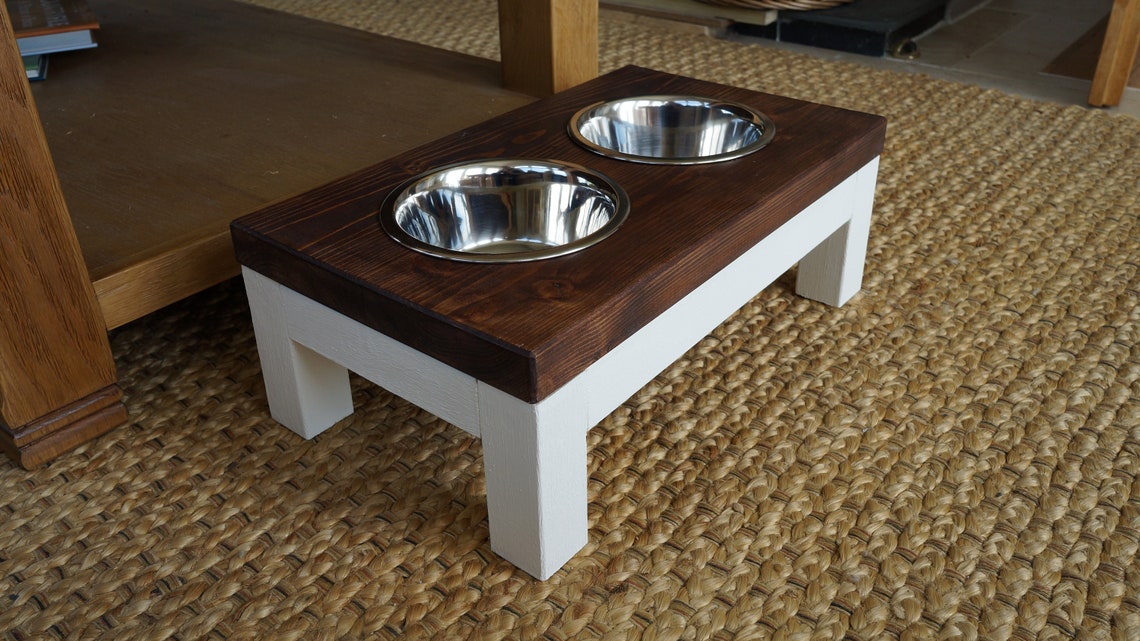 Wooden Dog Bowl feeding Stand Handmade for Small Dogs Etsy