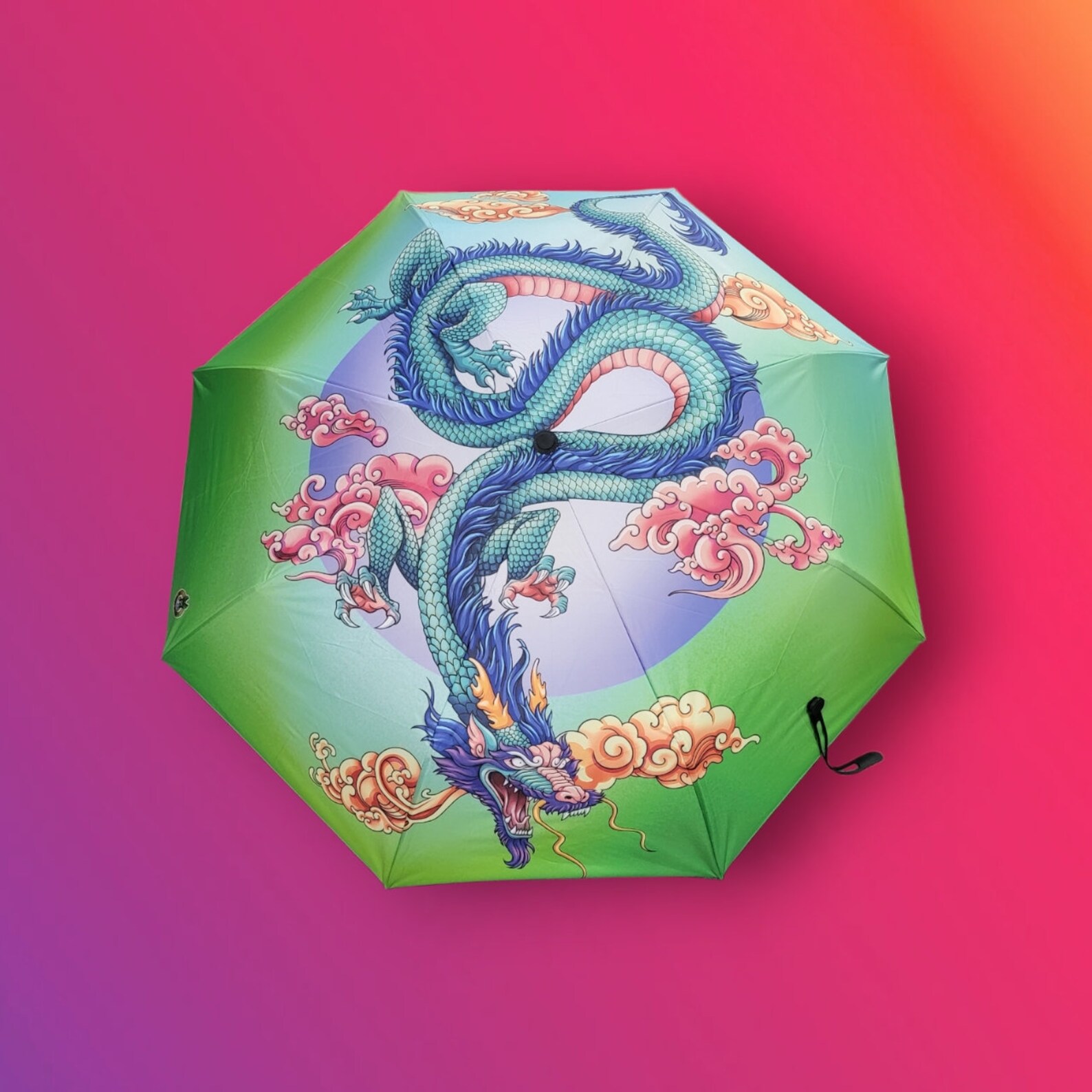 Chinese Dragon Umbrella Green and Purples - Etsy