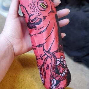 Red octopus umbrella, black and red, high-quality and durable