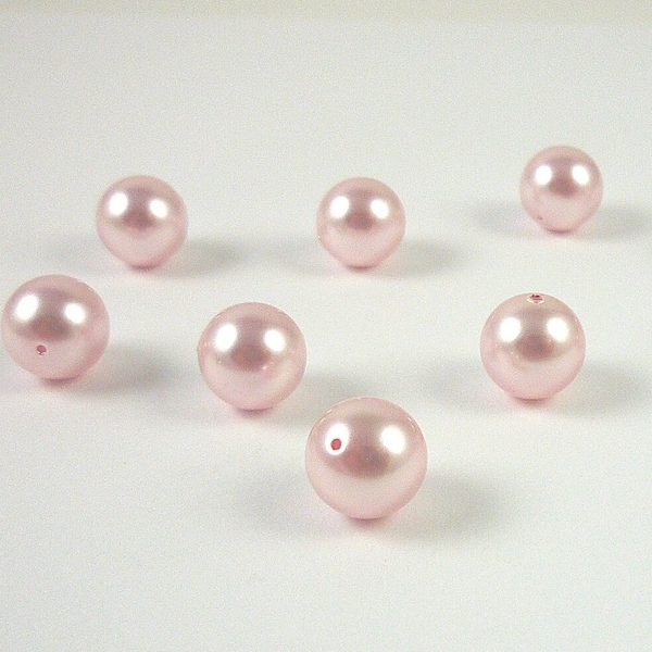 10mm Swarovski Crystal Pearls (5810) Rosaline Light Pink Swarovski Pearl Beads 10 Pale Pink Pearls Destash Pearls