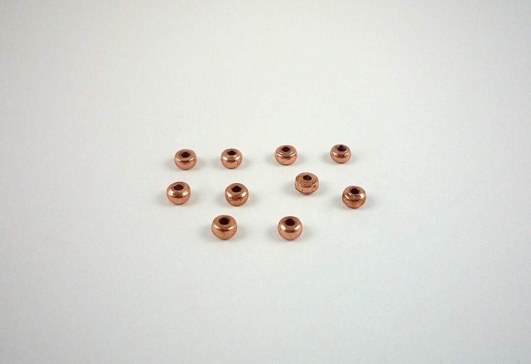 4x2mm Copper Rondelle Beads Bright Copper Spacer Beads 10 Copper Beads ...