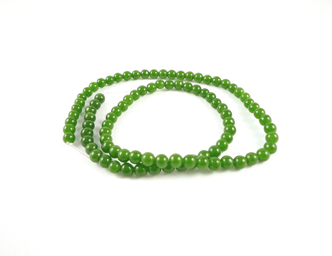 4mm Genuine Nephrite Jade Gemstone Beads Natural Green Jade Etsy