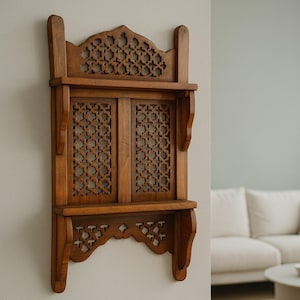 Dekoratives Holz Wandregal, Hängeregal, Schwimmende Pflanzenregale für Wohnzimmer, Küche oder Schlafzimmer