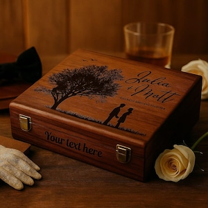 Personalization Custom Memory Keepsake Wooden Love Box Valentines Wedding, Engagement, Couple Gift for Him Her Boyfriend Girlfriend gift box
