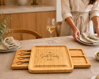 Wood Charcuterie Board Serving Platter Kitchen Entertaining Wedding Gift Anniversary Present
