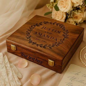 Custom Personalized Wooden Keepsake box - Valentines Gift for Him, Her, Boyfriend Girlfriend, Couple, Men, Wedding Engagement Card Wood box
