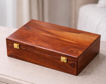 Handcrafted Wooden 10 Slots Jewelry Clasp Box For Her Watch Bracelet Storage Case, Birthday Gift For Wife, Christmas Present