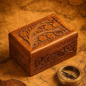 Handmade Secret Lock Box: Wooden Puzzle Box For Adults, Treasure Chest with Hidden Compartment for Money, Graduation Gift for Son