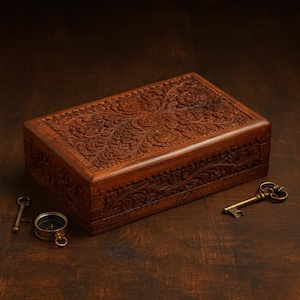 Caja organizadora rústica con cerradura para recuerdos: regalo de 50 cumpleaños para mamá