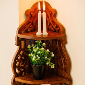 Rustic wooden wall shelf