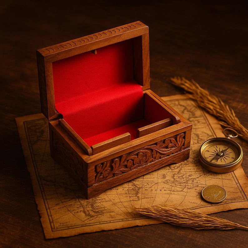 Handmade Secret Lock Box: Wooden Puzzle Box for Adults, Treasure Chest ...