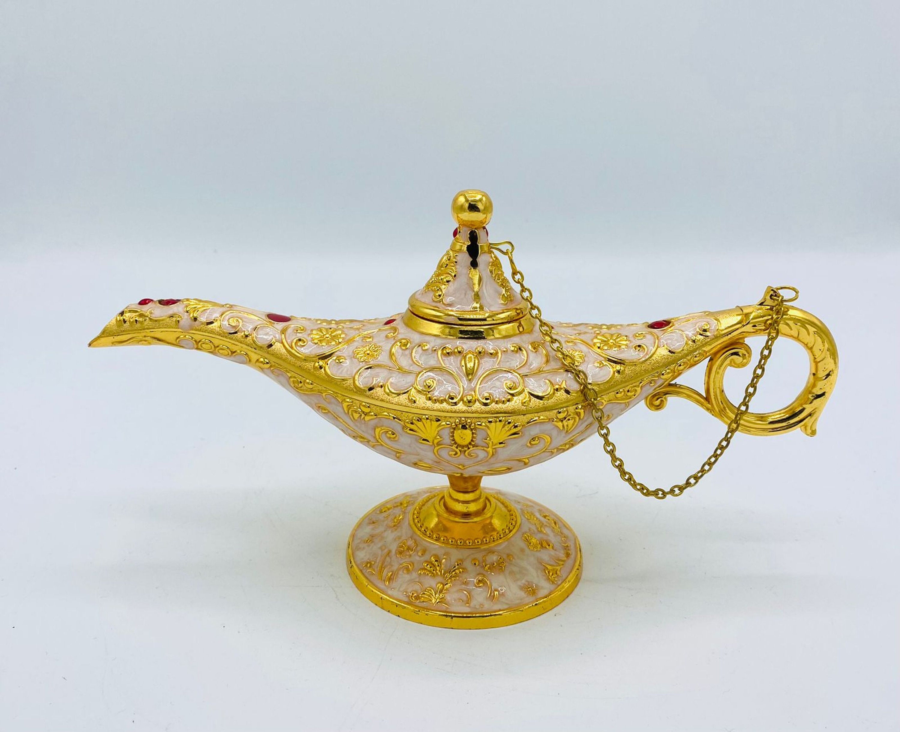 13.7'' Home Decorative Vintage Metal Magic Lamp Gold Aladdin Genie