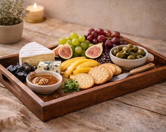 Wood Cheeseboard Serving Platter: Unique Housewarming Gift for Mum