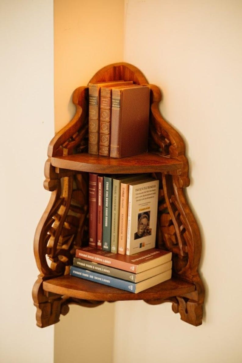 Handcrafted Wooden corner shelf