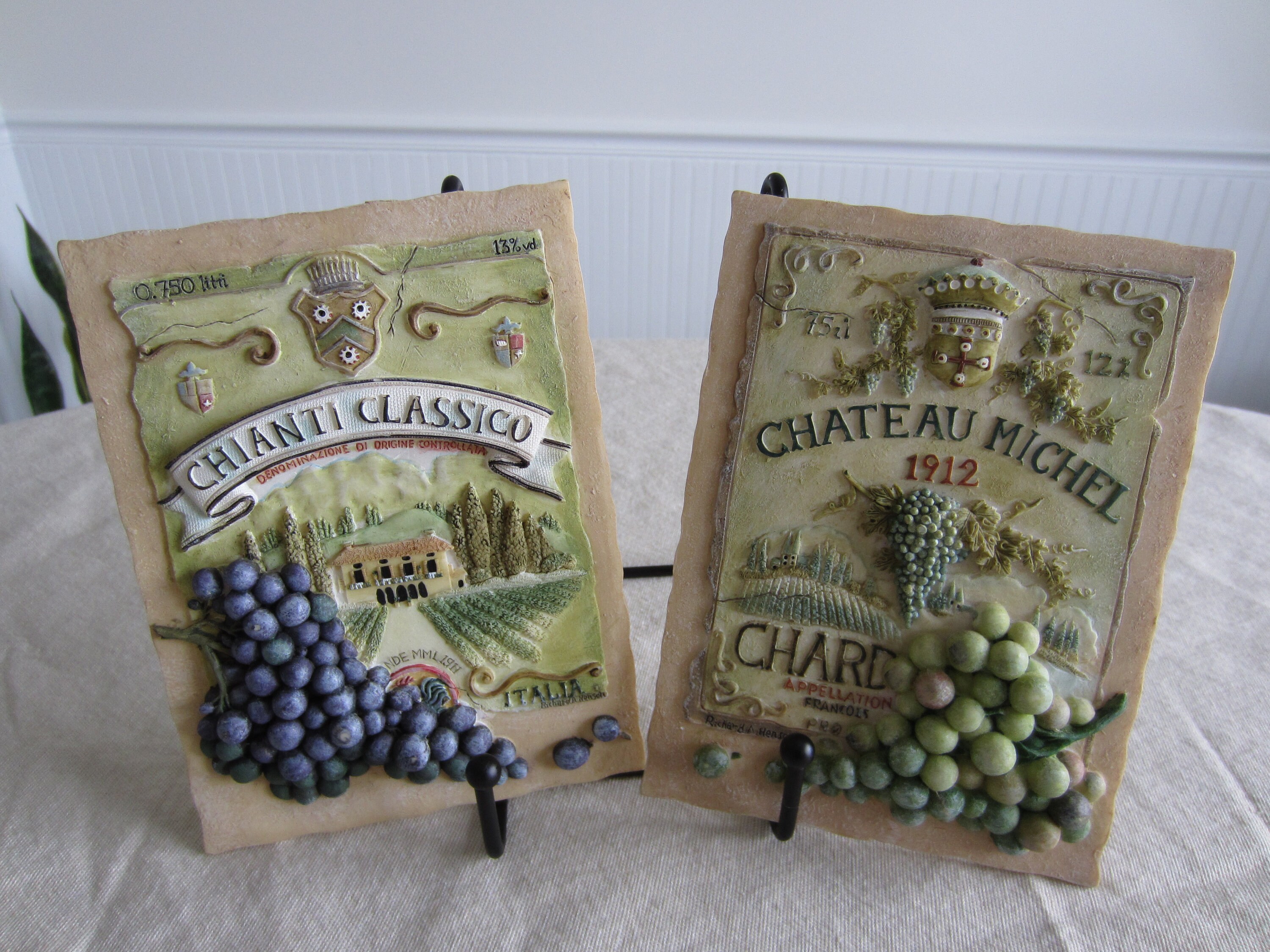 Motif Resin Wall Plaques by Richard A Henson/vintage/wine/vineyards Etsy